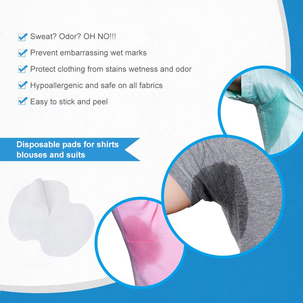 100/50/30/20/10PCS Underarm Sweat Pads for Men and Women, Large Disposable Comfortable Armpit Sweat Pads Unflavored Hiding Ugly Sweaty Stains