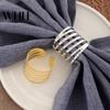 Textured Napkin Holders Alloy Ring Set Electroplated Classic Smooth Burr-Free Dinner Time Impress Guests with Rings Summer Style Diagonal Wavy