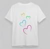 Women's Plus Size Soft Classic T-Shirt Color Gradient Hearts Playful Print Tee