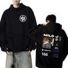 Heißer Rapper Milo J 166 Album Beidseitig bedruckte Hoodies 2025 Neu Unisex Vintage Hip Hop Streetwear Männer Frauen Fleece Sweatshirt