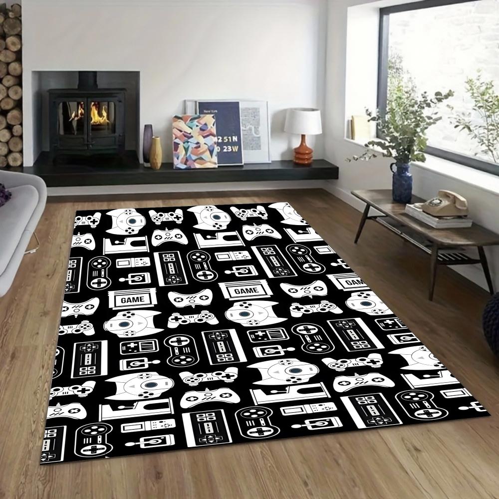 Retro Game Controller Carpet Mat Rug Home Decor Handheld Console Pattern Floor Carpet Gaming Theme European Style Vintage Design
