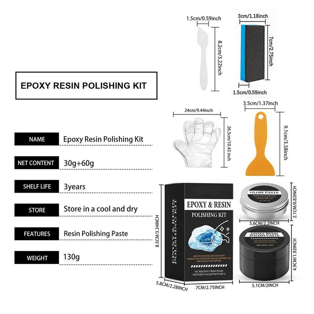 Epoxy Polishing Kit for Resin Creamy Paste Removes Scratches Acrylic Polishing Kit for Homeowners Beginners Art Projects Table