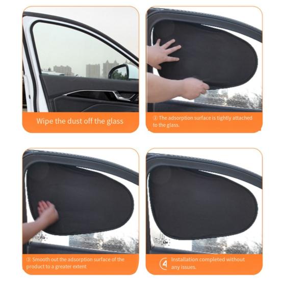 2/4Pcs Car Window Shades UV Rays Sun Protection Heat Blocking Privacy Protection Universal SUV Truck Automotive Front Rear Window Glass Sun Shield