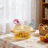 Hühnerförmige Bonboniere aus Glas, Dessertschale mit Deckel, lustige Snackschale für Obst und Salate, Tischdekoration