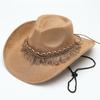 Suede Hat Woolen Jazz Hat British Top Hat Solid Color Retro Sunshade Sun Protection Western Cowboy Hat