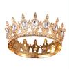 Baroque Round Crown Headwear  European Style Bride's Wedding Dress Birthday and Coming of Age Gift Round Alloy Crown Hair Accessory