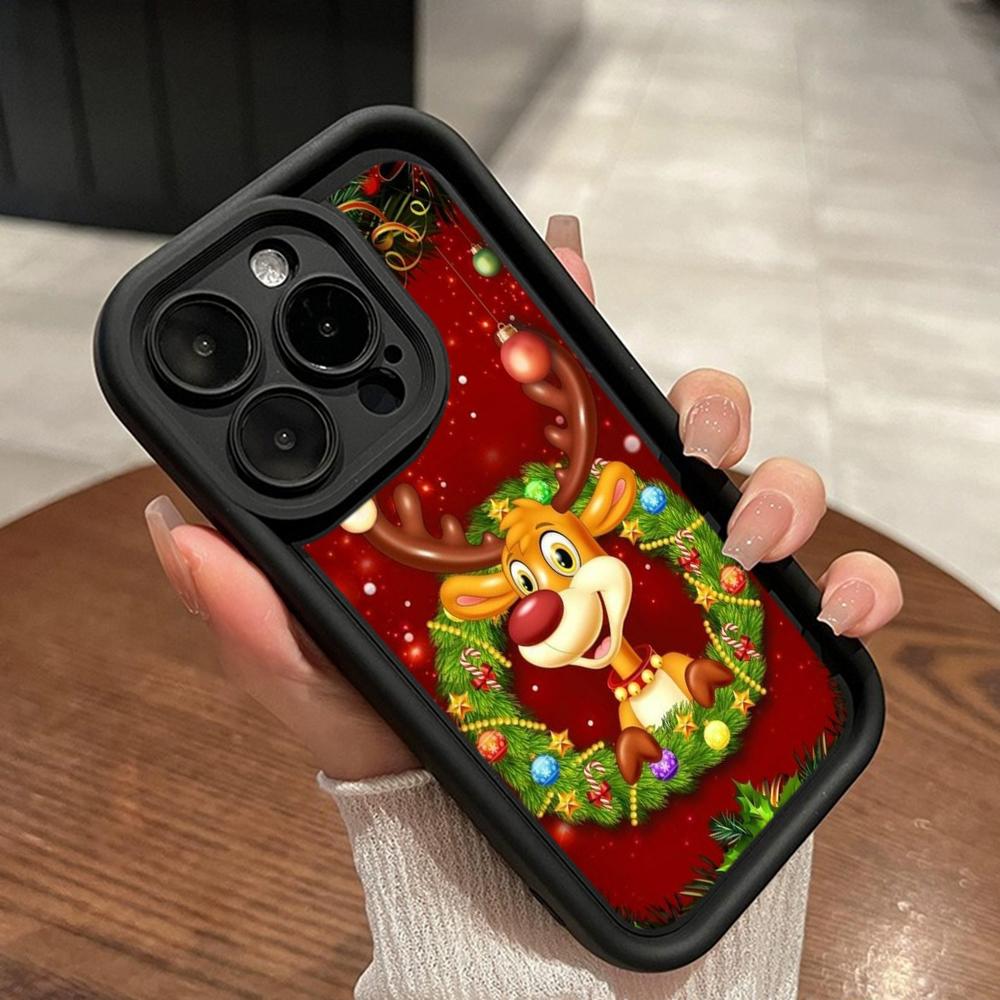 Ae117 Merry Christmas Happy New Year design Phone Cases for iPhone 16 14 13 11 Pro Max 15 7 8 Plus 12 mini XR XS Max Angel Eye Ladder Protective Cover