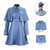 Wizard School Witch Fleur Isabelle Delacour Cosplay Costume Beauxbaton Magic Women School Uniform Hat Dress Suit Halloween