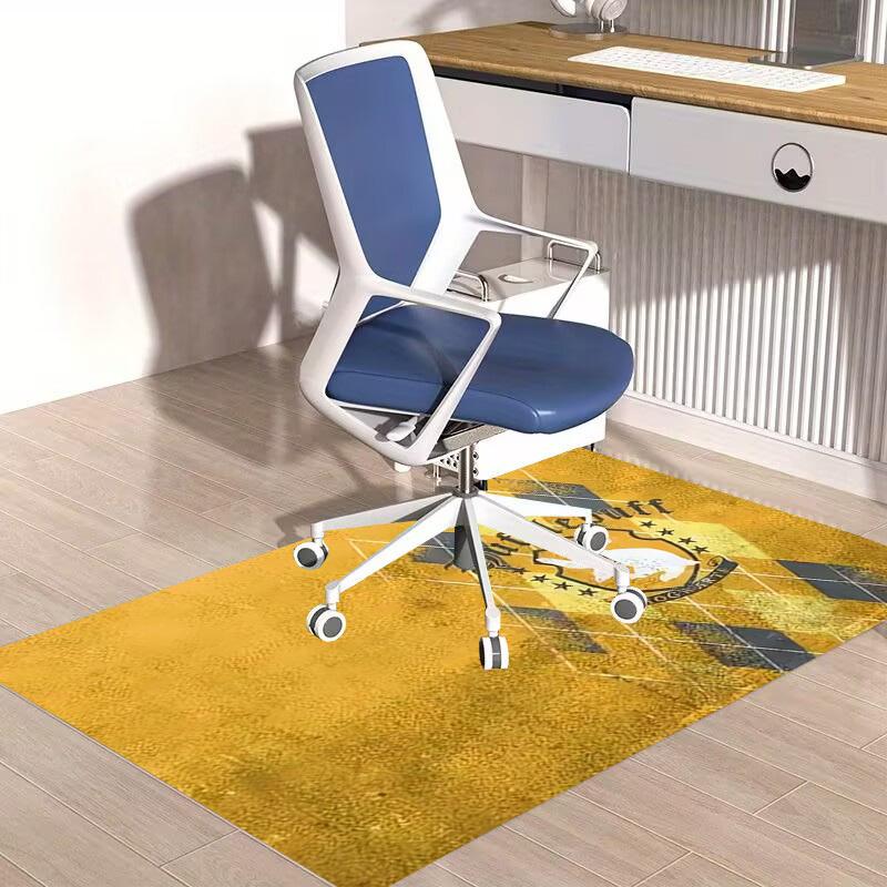 1pc Office Carpet Chair Mats Hufflepuff House Crest Perfect for Decorating Office Chairs, Living Rooms, Or Bedrooms,Polyester Carpet