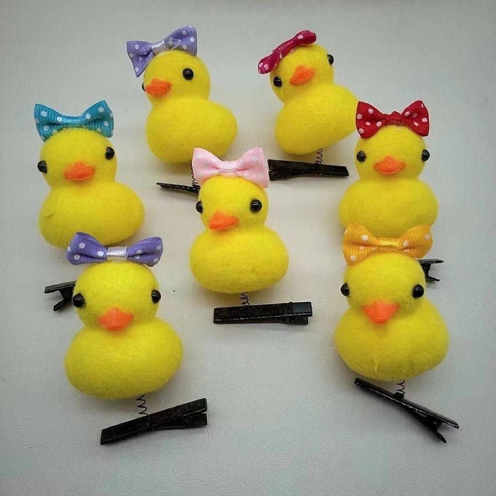 10pcs Little Yellow Duck Spring Hair Clip Cartoon Duckbill Clip Headwear Hair Accessory
