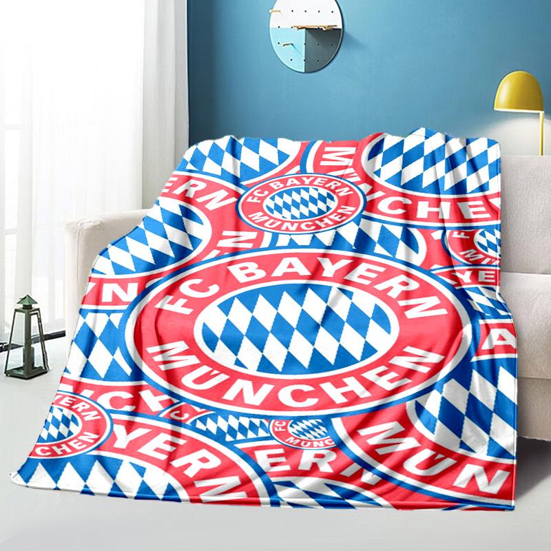 Munich FC Logo Gedrukte Dekens Zachte Flanellen Dekens voor Bank Bed Cadeaus voor Mannen Vrouwen Picknickdeken Kerstcadeaus