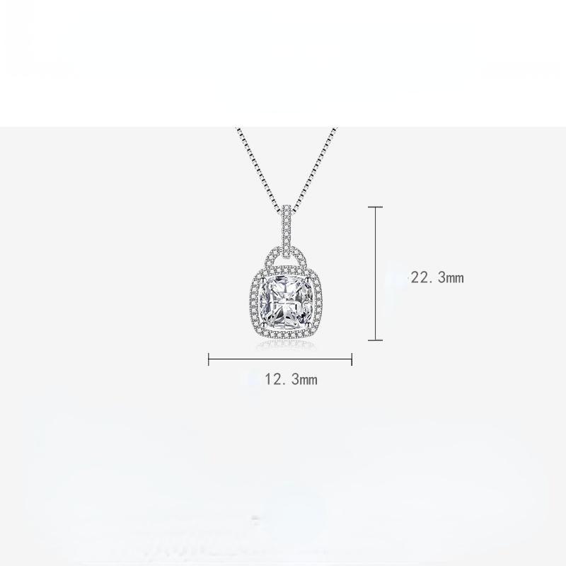 BELLA BOX Square Zircon Pendant Necklace Multiple Colour Fashion Wedding Engagement Jewelry