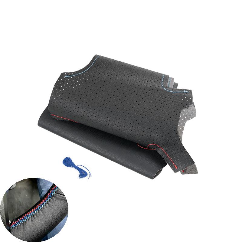 Car Accessories Interior Hand Sewing Steering Wheel Leather Cover For BMW M Sport 1 3 Series M3 E90 E92 E93 E81 E82 E87 X1