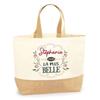 Jute Tote Bag - PLANETEE - 'Stéphanie the Most Beautiful' Bag - Natural Jute - Personalized Print - Made In France