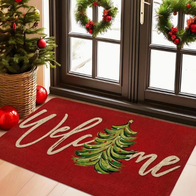 Covoraș de Ușă cu Model Gnom de Crăciun Covor Moale Sufragerie Bucătărie Dormitor Baie Cameră de Spălat Casă de Crăciun Decor de Crăciun