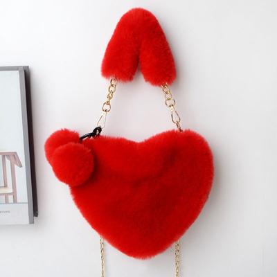 Nouveau sac en peluche mode sac amour automne et hiver polyvalent sac bandoulière messenger sac à monnaie portable amour sac femme