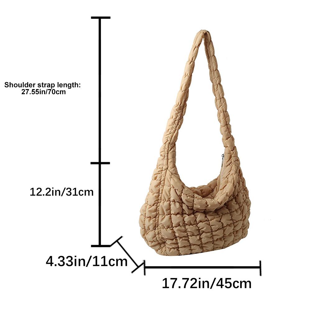 Quilted Padded Crossbody Bag for Women Pleated Bubbles Cloud Shoulder Bags Large Capacity Tote Bags Down Texture Crossbody Bag