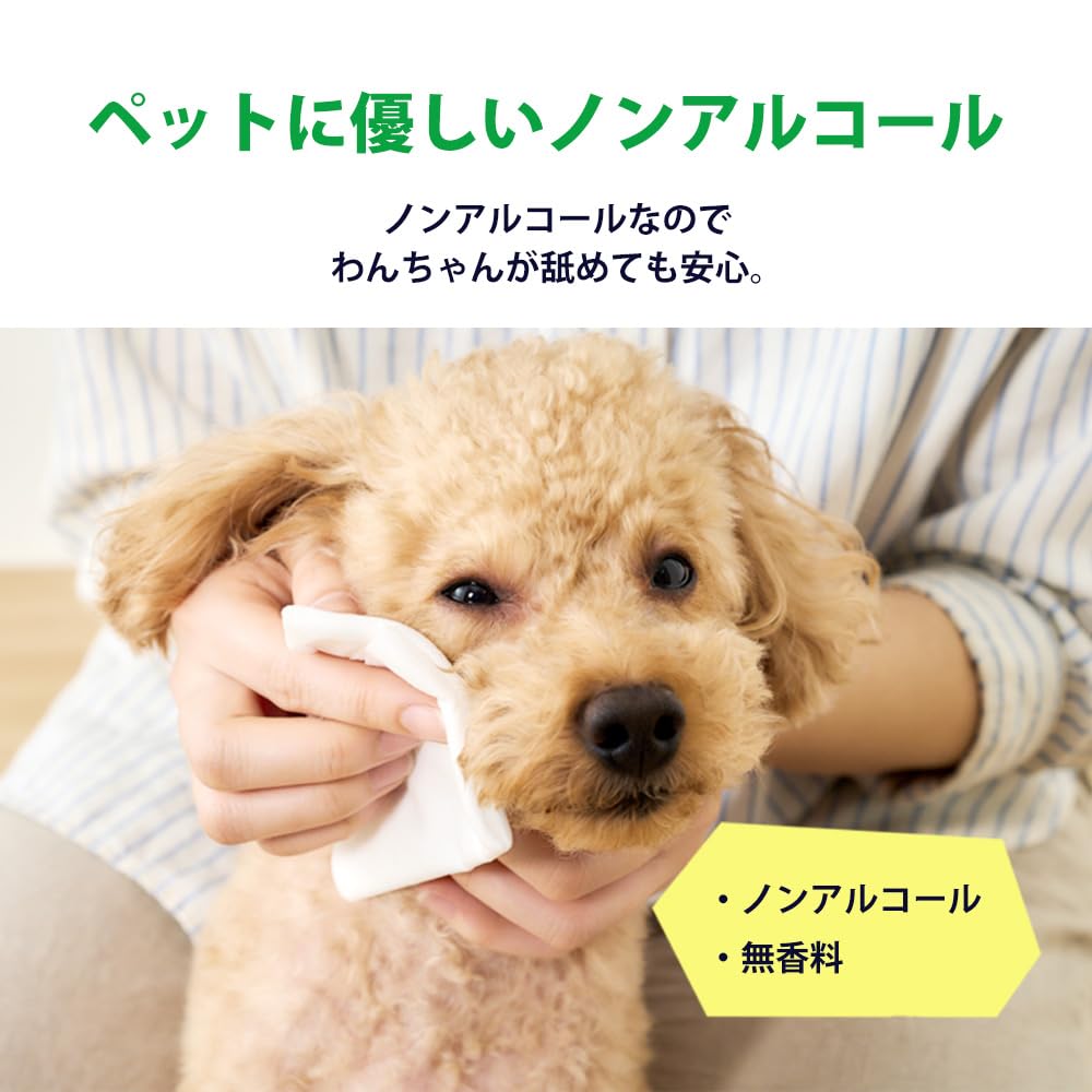 IRIS OHYAMA Pet Wet Safe Even If 80 Wipes X 8 Packs Wipes, Alcohol-Free, Licked, DPWT-8P, [640 Wipes]