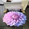Tapis de sol floral 3D Antidérapant Absorbant Tapis de bain Motif floral réaliste Tapis pour Cuisine Chambre Salon Entrée