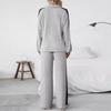 2 Pcs/Set Women Top Pants Set Half Zipper Stand Collar Long Sleeves Pure Color Sweatshirt Elastic Waist Wide Leg Sweatpants Sport Outfit