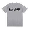 Mens Short Sleeve T Shirt I AM MUSIC Print Soft Cotton Casual Comfortable Trendy Streetwear Daily Wear Music Lovers Cool Tees