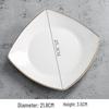 ZISIZ White Ceramic Square Dinner Plates