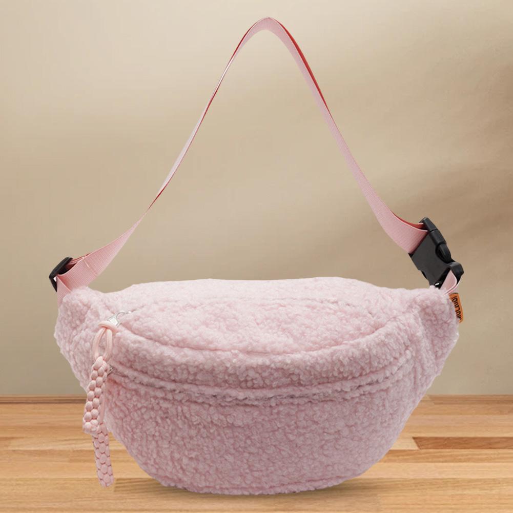Winter Fleece Sherpa Shoulder Crossbody Bags Autumn Mini Belt Chest Bag Women Trendy Waist Pouch Small Side Bag Bum Fanny Pack