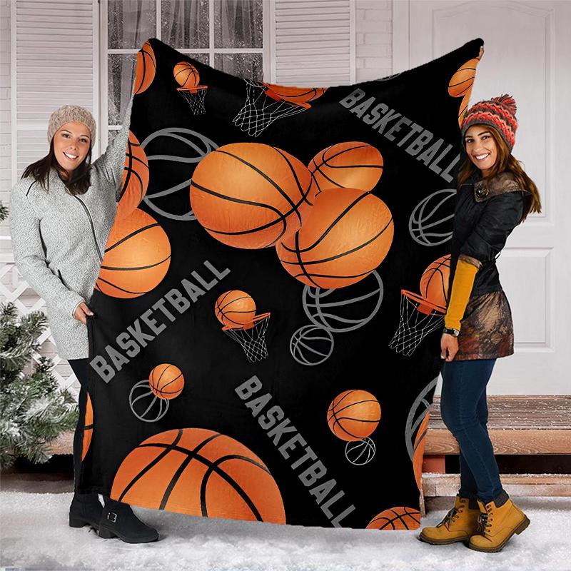 Deka s potlačou basketbalovej témy - Ideálna na pohovku, posteľ, cestovanie a vonkajšie použitie | Možno prať v práčke, útulná & odolná.