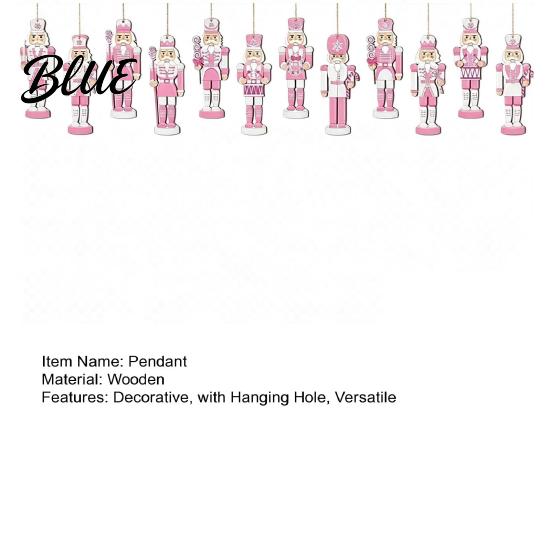Holiday Tree Decor for Dessert Shops Pink Wooden Nutcracker Hanging Ornaments Christmas Decorations Soldier Festive Desktop Women Pendants Home Xmas