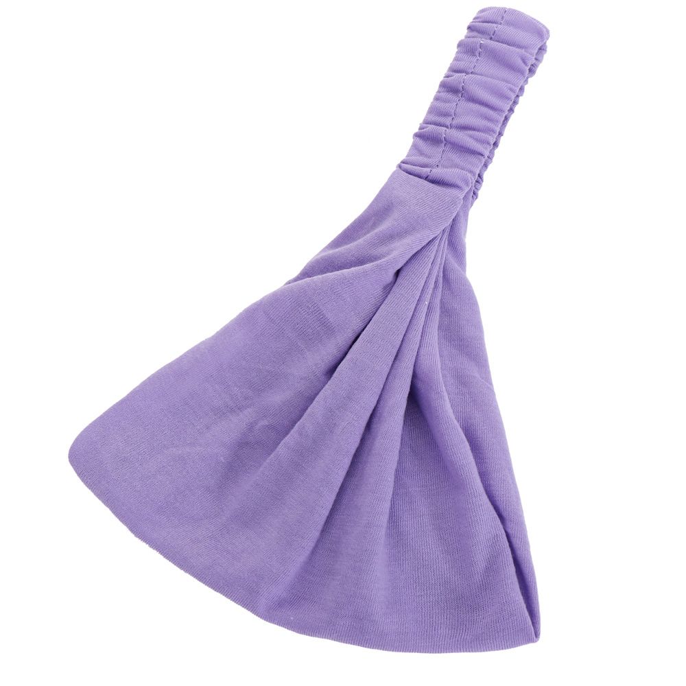 Women Solid Turban Stretch Bandanas Wide Hairband Yoga Head Wrap Elastic Headband