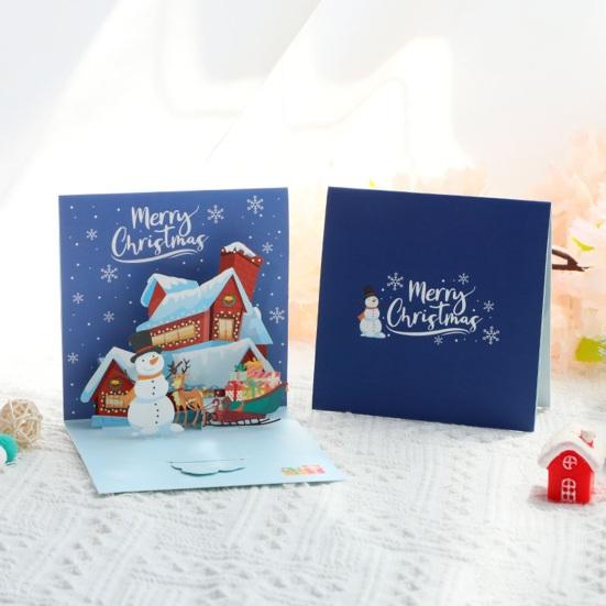 Yousheng 3D Pop Up Christmas Greeting Card Merry Christmas Gift Cards with Envelopes Santa Elk Snowman Holiday Cards for Christmas Parties Home Decor