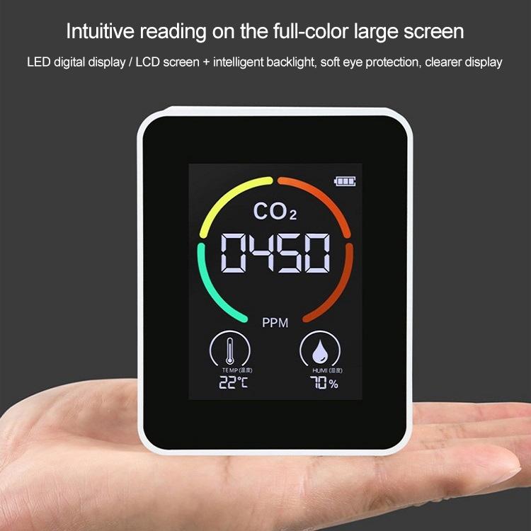 XY-T01 Affichage Température Humidité Détecteur CO2 Dioxyde de Carbone Qualité de l'Air(Noir semi-conducteur)