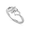 925 Sterling Silver Cross & Heart Women Ring