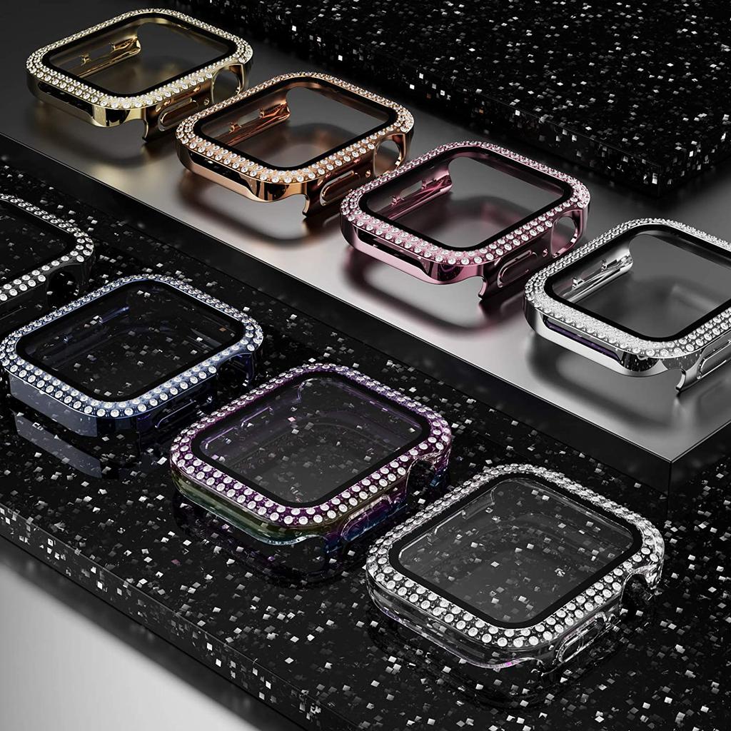 Kryt Pro Apple watch Pouzdro 10 11 46mm 42mm 45mm 44mm 40 41mm Diamantový Bumper Tvrzené Sklo Ochrana Displeje Řada 9 7 SE 6 8 5