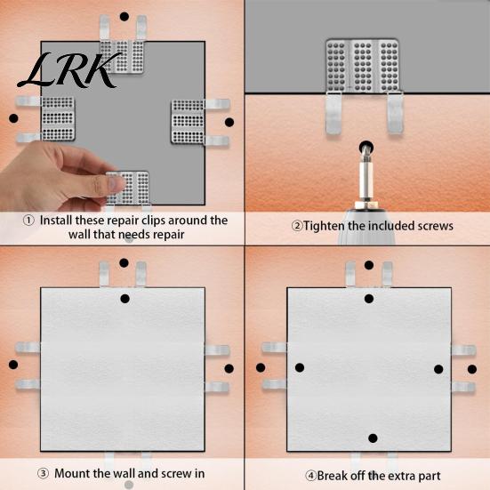 Drywall Installation Hardware 10Pcs Repair Clips with 20 Screws, Fastener Clip Fits 1/2" Wall 5/8" Panels, Stainless Steel for DIY Damaged Walls