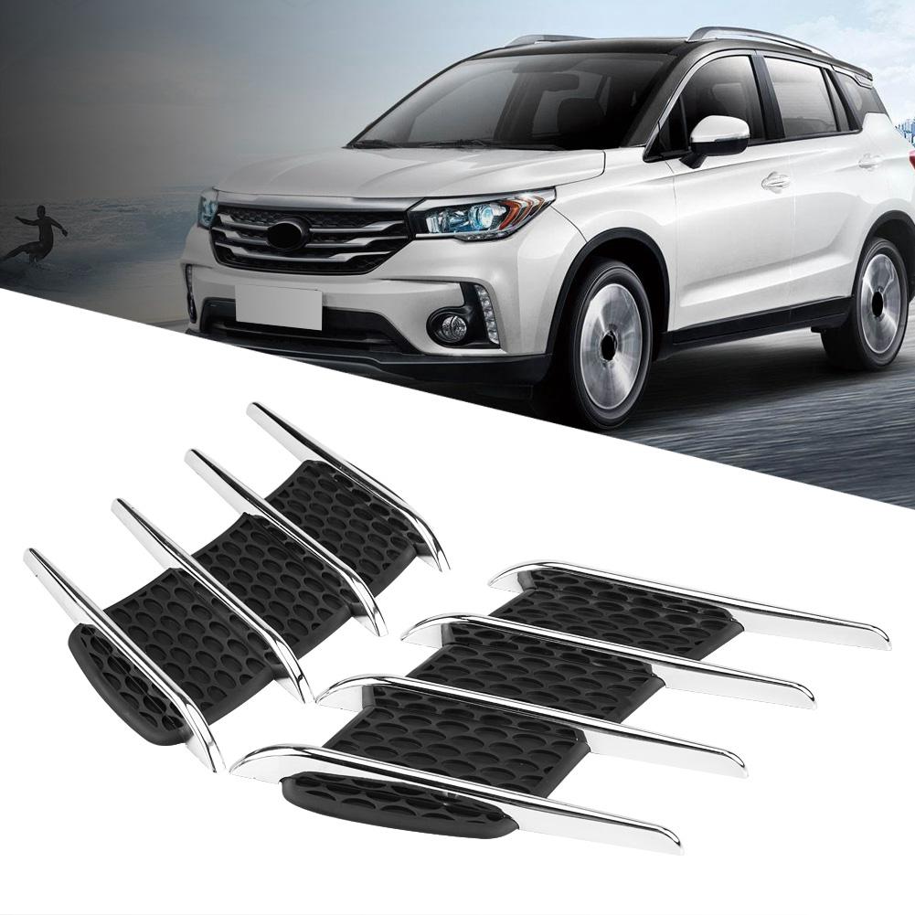 Pair of Car Exterior Hood Side Air Intake Flow Vent Shark Gills Outlet Decorative Trim Sticker