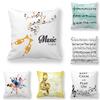 Musical Symbol Pattern Digital Printing Short Plush Pillow Covers For Car Sofa Office Cushion Cover Home Goods 60X60Cm