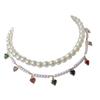 Pearls Dog Cats Collar Necklace with Rhinestones Fancy Cats Wedding Collar Jewelry Cats Girls Puppy Dog Accessories