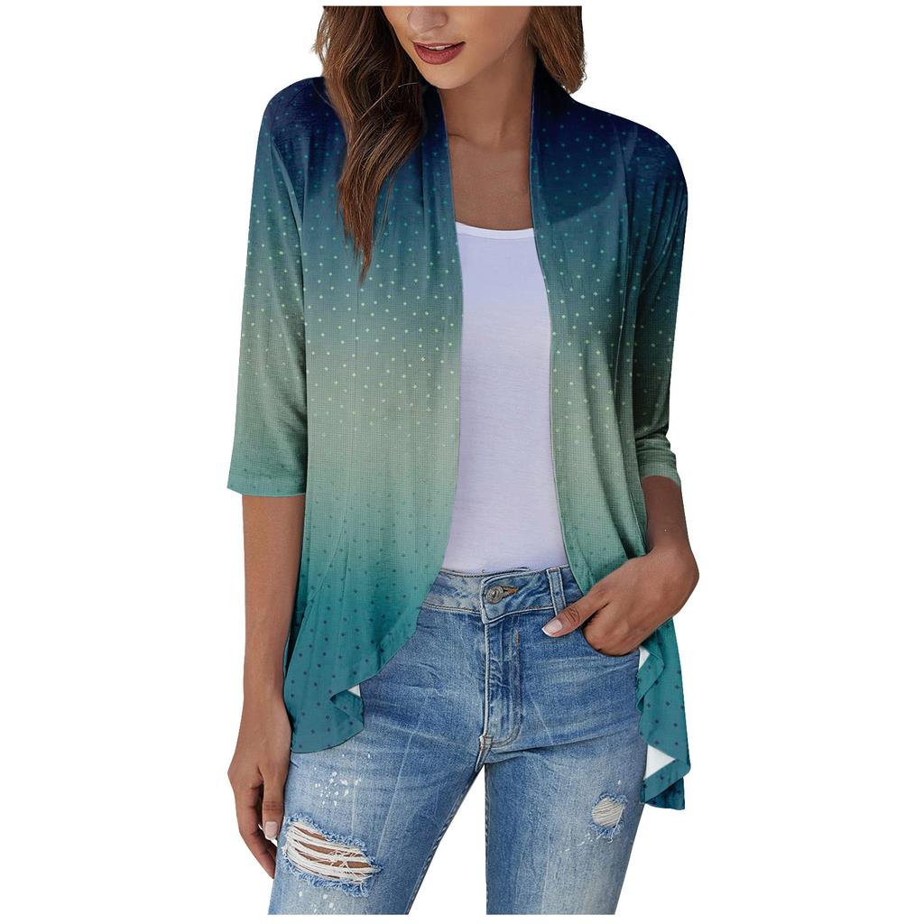 Tops d'été pour femmes Motif floral Pour femmes Col en V Manches 3/4 Confortable T-shirts pour femmes