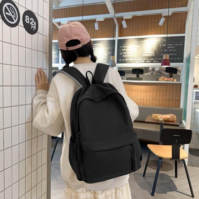 Large-capacity Backpack, Double-shoulder Bag, College Style, Simple and Elegant Schoolbag Casually