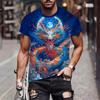 Καλοκαιρινά Ανδρικά T-shirts με 3D Εκτύπωση Δράκου Μόδα Casual O-Λαιμό Κοντομάνικα Αθλητικά Ρούχα Harajuku Cool Streetwear Oversized Τοπ
