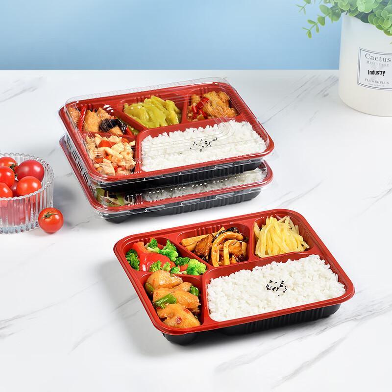 Disposable 5-Compartment Meal Prep Containers