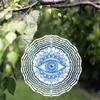 2D Metal Eye Design Wind Chime for Indoor Outdoor Garden Patio Decoration Holiday Gift for Thanksgiving Christmas Halloween Mothers Day