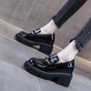 2026 New Autumn Collection Thick Soled Coarse Heel Inner Height Boosting Single Shoes British Style Leather Shoes for Women