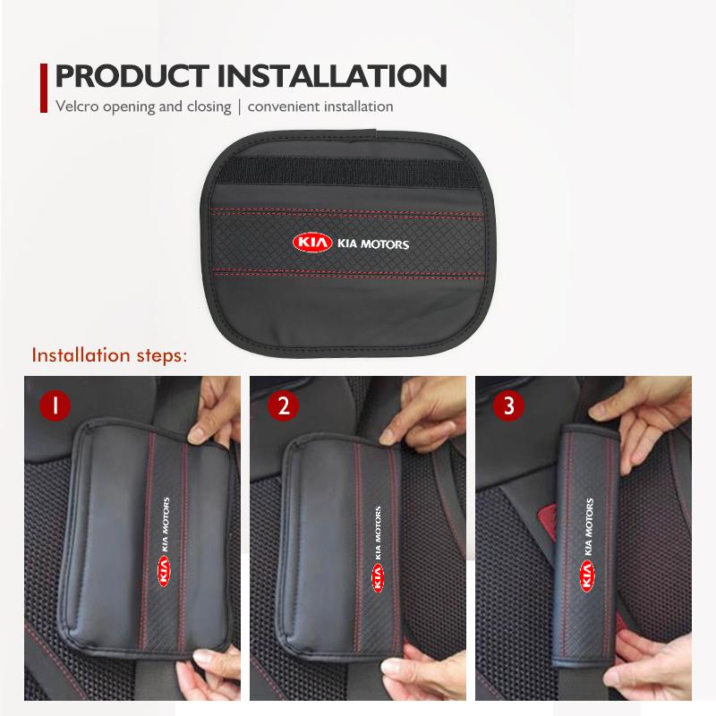 GWXN5 Leather Car Safety Belt Cover Protector Pads Accessories For KIA Ceed Sportage Rio K5 K2 Optima Cerato Venga Sedona