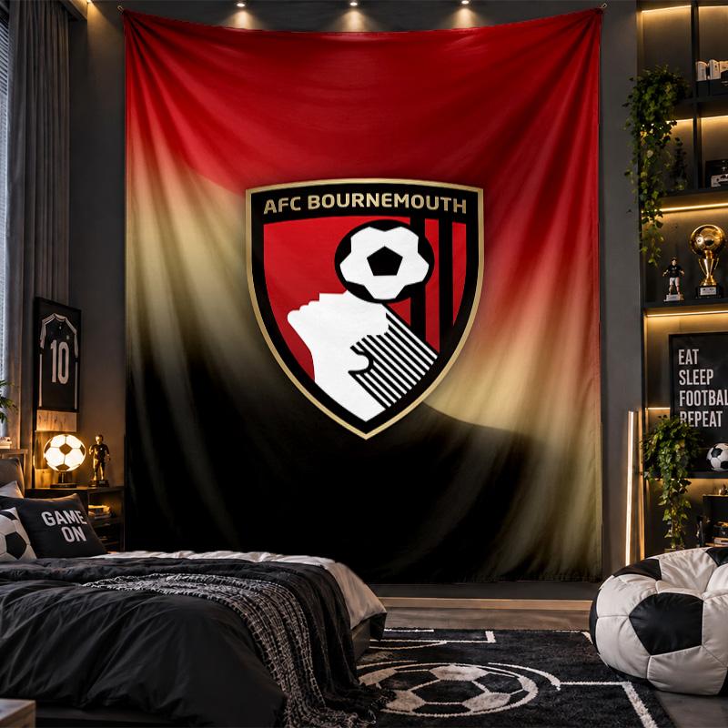 Wall Hanging Tapestry Bournemouth Football Print Cloth for Living Room Bedroom Home Decor