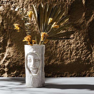 Nordic Art Facial Ceramic Vase Creative Dry Flower Arrangement Utensils Living Room Dining Table Decorations Home Decoration Art