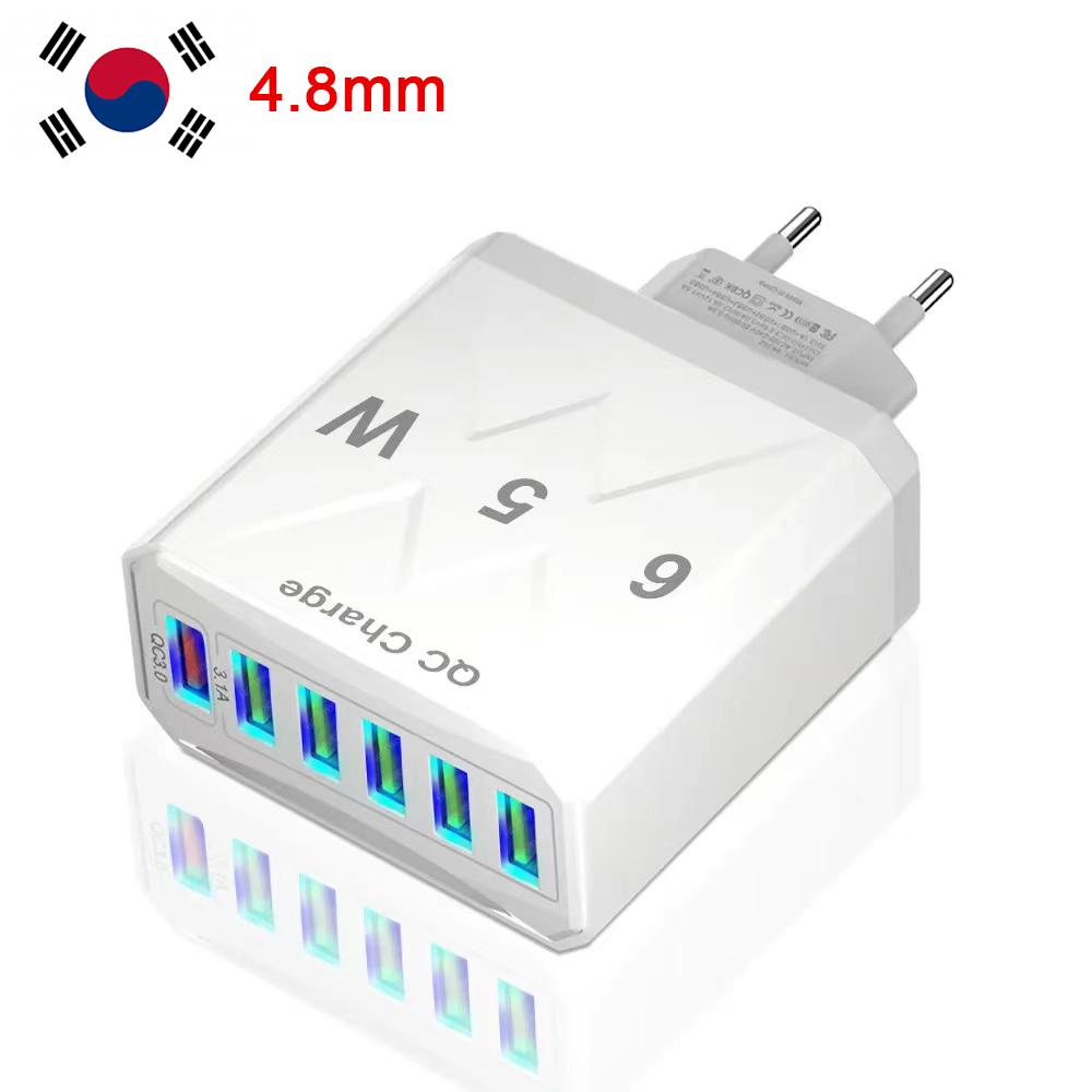 USB Şarj Cihazı 5 Port Hızlı Şarj Adaptörü iPhone Samsung Cep Telefonu İçin Fişli Şarj QC 3.0 Seyahat Duvar Şarj Cihazı AB/ABD/KR Fişli
