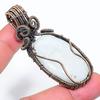 Rainbow Moonstone Handmade Copper Wire Wrap Jewelry Pendant 2.64" B9h31