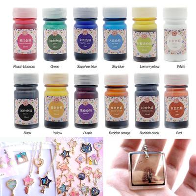 12 Bottles 12 Color Epoxy UV Resin Coloring Dye Colorant Resin Pigment Art Craft